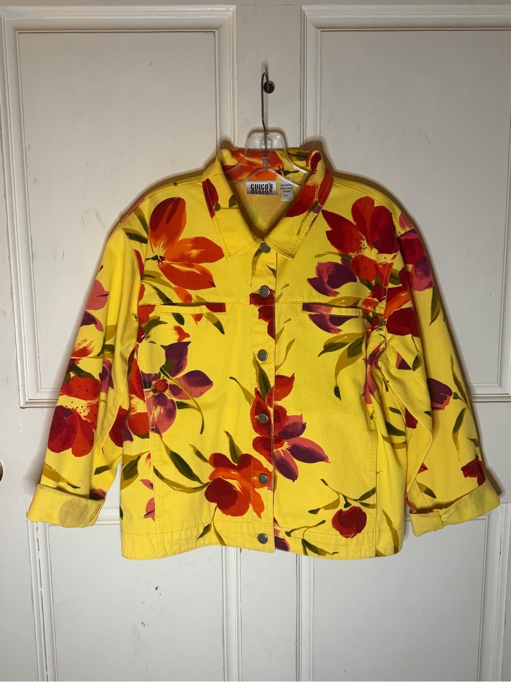 Women’s Chico's Yellow Floral Jean Jacket